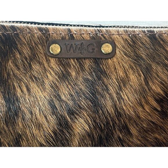 Wild Goose Clutch Hair on Hide Leather Wristlet Brown Small Zip Western Boho - Picture 3 of 13